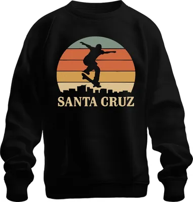 Obrázek produktu pro Santa Cruz Skateboard Skater Retro Sunset Vintage Beach Uni mikina, černá, L