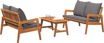 Image de vidaXL Ensemble de table et chaises de bistrot, 3 pièces, bois d'acacia massif, couleur marron