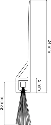 Produktbild von Transparente selbstklebende Türdichtung - 98 cm PVC Streifenbürste für Bodenabdichtung