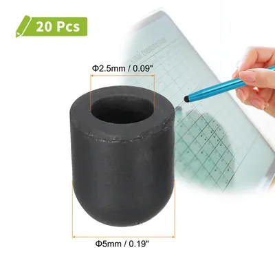 Produktbild von 20 Stš¹ck Ersatz-Stylus-Stiftspitzen 5 mm Leitf?hige Kapazitive Touchscreen-Stiftspitzen Silikon-Gummispitzen, Schwarz
