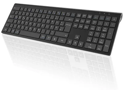 Produktbild von Bluetooth Tastatur Kabellos Aufladbar mit 3 Bluetooth Kanälen Schwarz