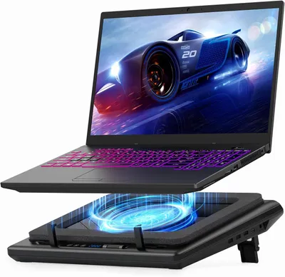 Immagine prodotto di Raffreddatore per laptop - Dissipatore per laptop - Base di raffreddamento per laptop - Raffreddatore per notebook - Base di raffreddamento - Ventola da 14 cm