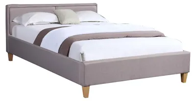 Produktbild von Polsterbett ANAIS Doppelbett 140x200 cm Designbett Bettgestell inklusive Lattenrost, Stoffbezug in grau