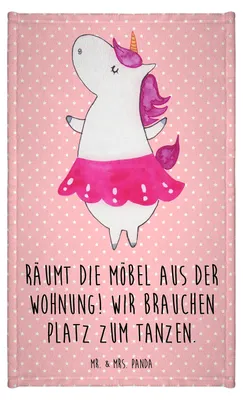 Produktbild von Mr. & Mrs. Panda Gästetuch Einhorn Ballerina - Rot Pastell - Geschenk, Tanzen, Party, Frotteetuch, Einhörner, Wohnung, Handtuch Klein, Unicorn, Frotteehandtuch, gäste wc