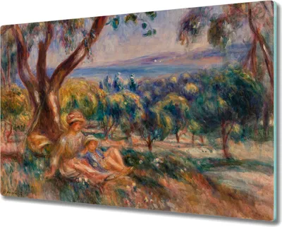 Produktbild von Coloray Hackbrett Herdabdeckplatte 80x52 cm Küchenbrett Kochplattenabdeckung Schneidebrett - Waldlandschaft