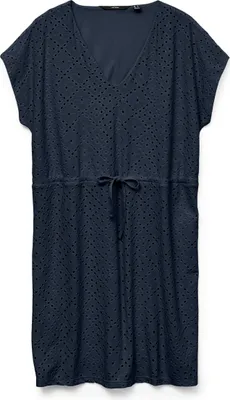 Produktbild von VERO MODA Kurzarmkleid mit V-Ausschnitt und Lochmuster Größe: L