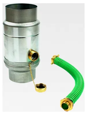 Produktbild von Zink Regenwassersammler 80 mm mit Schlauch- und Fassanschluss für das Fallrohr