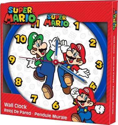 Image de Horloge murale Super Mario Bros, design classique, taille 30,5 cm