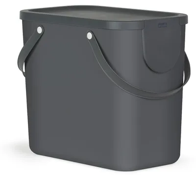 Produktbild von Rotho Mülltrennsystem 25L Albula - Mülleimer 40,0 x 23,5 x 34,0 cm - Abfalleimer Kunststoff mit Griffen - Müllbehälter mit Deckel und Aufklebern