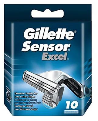 Zdjęcie produktu dla Gillette Sensor Excel, Mężczyźni, Gillette, Sensor Excel, Srebrny, 10 szt.
