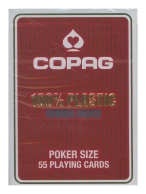 Obrázok produktu pre Karty do gry Copag 100% Plastic Poker size Jumbo Index czerwone