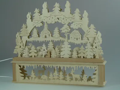 Produktbild von Original Erzgebirgischer Marken Schwibbogen Lichterbogen 50 x 43 cm K50-B_79