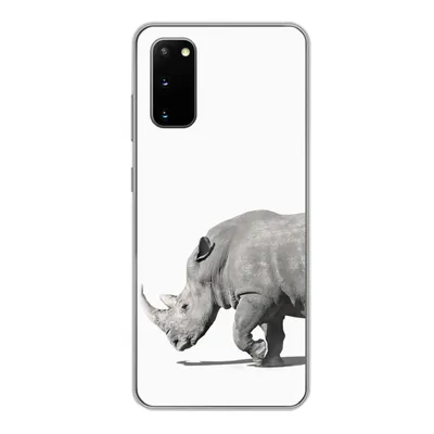 Produktbild von MuchoWow® Handyhülle Schutzhülle Hülle für Samsung Galaxy S20 Rhinozeros - Tiere - Weiß Silikon Softcase Handy Hülle - Bild