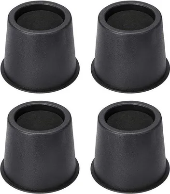 Image de Rehausseurs en plastique noir pour tables et lits, 75 cm