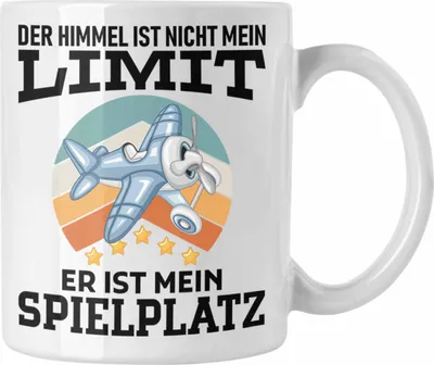 Produktbild von Trendation - Der Himmel Ist Nicht Mein Limit Tasse Geschenk Bester Pilot Flugzeuge Geschenkidee (Weiß)