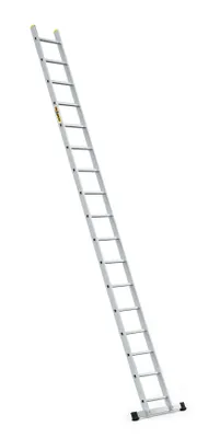 Obrázek produktu pro Drabest | Žebřík - Přístupový žebřík - 17 příček - Nosnost 150 kg - Hliníkový žebřík 1x17 příček - Profesionální jednoduchý žebřík