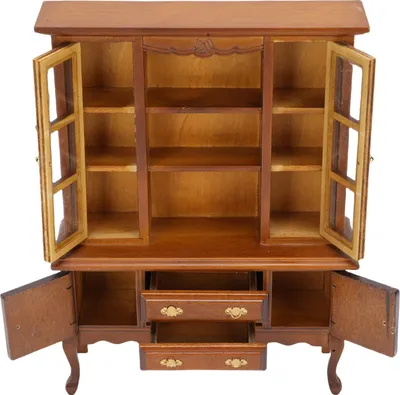 Imagen del producto de Mueble aparador para casas de muñecas, hecho de madera de abedul, con exquisitas tallas. Casa de muñecas en miniatura a escala 1:12, ideal para el hogar