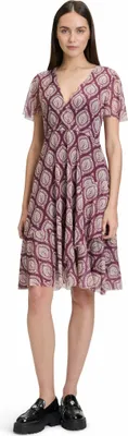 Produktbild von Damen Figurbetontes Halbarm Midikleid mit Cartoon-Motiv, 104 cm Gesamtlänge