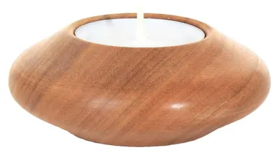 Produktbild von Set aus 3 Holz Teelichthaltern für Tischdekoration