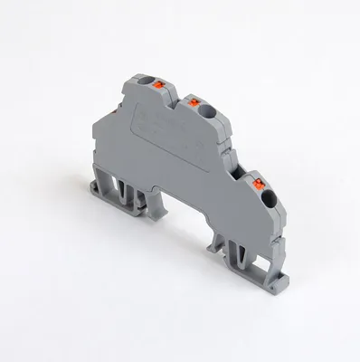 Produktbild von ONKA 2,5mm2, 2-stufiger Federleistenklemmblock DIN-Schienen-Klemmblock 4-adrig grau, 1020379
