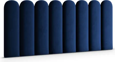 Produktbild von Polsterpaneel ovales WANDPOLSTER Wandkissen Bettkopfteil Wandpaneel Magic Velvet Dunkelblau 30 cm x 100 cm