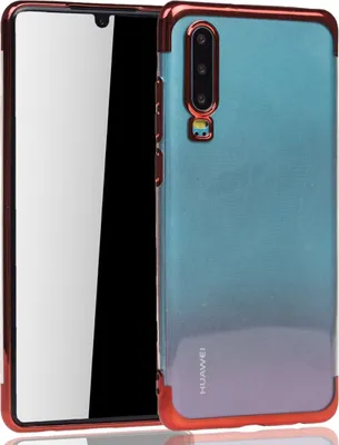 Produktbild von Handyhülle für Huawei P30 Rot - Clear - TPU Silikon Case Backcover Schutzhülle in Transparent   Rot