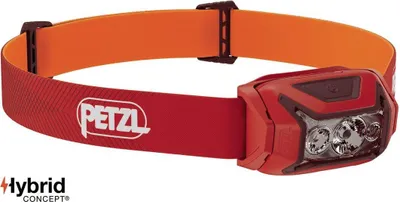 Produktbild von Petzl Actik, Stirnband-Taschenlampe, Rot, Tasten, Akkustand, IPX4, LED
