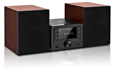 Productafbeelding van Stereo-installatie Bordeaux - 30 Watt Vermogen - Cd-speler Met Bluetooth - USB Mp3 - FM Radio - AUX Ingang - Boekenluidsprekers