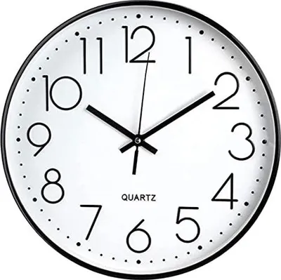 Produktbild von Tebery 12 Zoll 30cm Wanduhr, Wall Clock ohne Ticken, Modern Quartz Lautlos Wanduhren mit Arabisch Ziffer Dekor für Wohnzimmer, Zimmer, Büro
