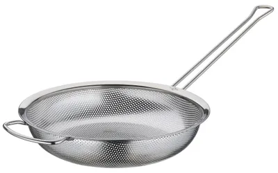 Produktbild von Küchenprofi Küchensieb DELUXE flach | Edelstahl rostfrei | Praktischer Gegengriff | Flacher Boden | Sieb für Nudeln, Reis, Obst, Gemüse, Salat und meh