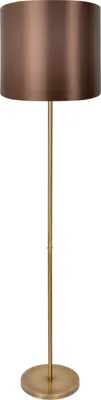 Produktbild von Stehlampe Messing massiv Stoff 160,5 cm hoch in Bronze hell Braun E27 rund Modern Stehleuchte