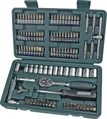 Produktbild von Brüder Mannesmann 130-teiliges Bit und Steckschlüssel-Set 29166