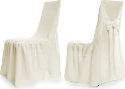 Produktbild von TexDeko Universal Stuhlhusse - Modell Wien - Creme, Stuhlbezug Premium pflegeleicht und wiederverwendbar