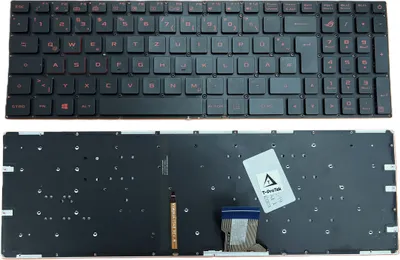 Produktbild von DEUTSCHE-Tastatur Schwarz mit Rot Beleuchtung komp. für Asus ROG Strix GL502VY-FY023T