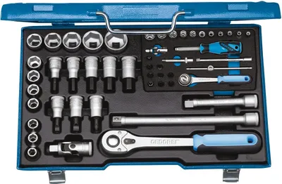 Produktbild von GEDORE 19 V20 U-10 Steckschlüssel-Satz 1/4"+1/2" 50-teilig 4-30 mm, 6157490