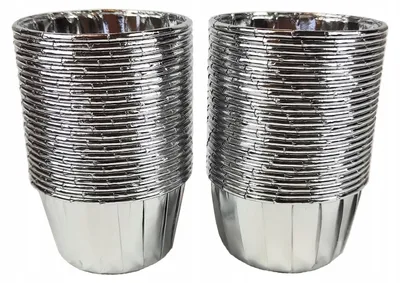 Produktbild von Eurobatt Papierförmchen für Muffins Silber 6cm Durchmesser