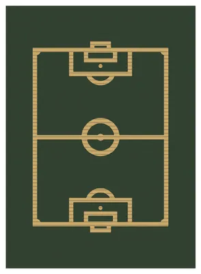 Produktbild von Wallario Duschmatte Antirutschmatte Badmatte Fußmatte Fußball - Fußballfeld gezeichnet in grün und gelb, Größe ca. 90 x 65 cm