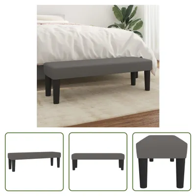 Image de The Living Store Banc Gris 100x30x30 cm Similicuir
