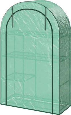 Zdjęcie produktu dla Szklarnia z okrągłymi drzwiami dachowymi, półki, szklarnia z folii zimowej ze stali, szklarnia na balkon, ogród, domek na pomidory 100 x 45 x 160 cm, szklarnia na pomidory na pomidory, warzywa, kwiaty, zieleń