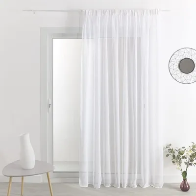 Produktbild von Omgoods – Vorhang mit Leinenoptik und Rüschenband, 240 x 240 cm, Weiß