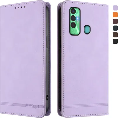 Produktbild von Hülle für Tecno Spark 7P, Retro Kunstleder Ständer Klapphülle mit Kartenfächer und Magnetische Violett