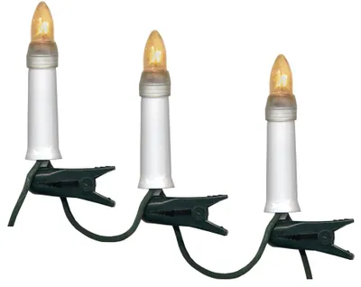 Lichterkette mit 16 Sternen, warmweiße LED, 9 m, grünes Kabel