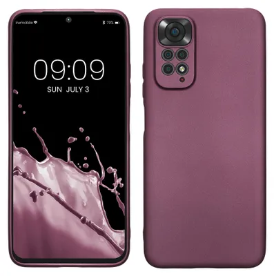 Produktbild von kwmobile Handyhülle für Xiaomi Redmi Note 11 / Note 11S Hülle - weiche Silikon Case metallisch schimmernd - Schutzhülle Cover - Metallic Lavendel