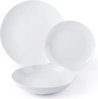 Image de Excelsa Set de vaisselle 18 pièces Coup Porcelaine Blanc