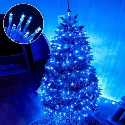 Produktbild von LED Lichterkette 10M 100 LED Innen, Blau Weihnachtsbaumbeleuchtung 8 Modi, Weihnachtsdekoration für Weihnachtsbaum Zimmer Party Garten