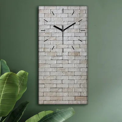 Produktbild von Wohnzimmer Leinwand Uhr Geräuschlos Küche 30x60 Ziegel, Motive, Wand, Textur, schwarze Zeiger