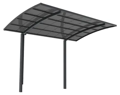 Produktbild von Freistehendes Carport in Pergola-Bauweis aus Aluminium – 1 PKW – 15 m² – Anthrazitgrau – ALUVIO