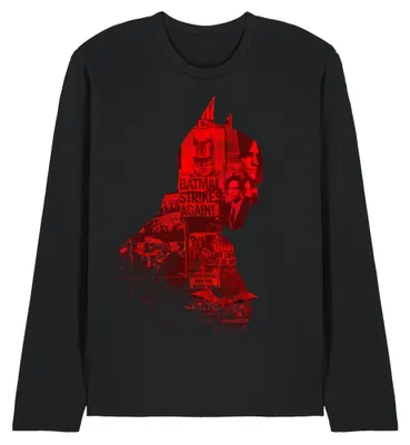 Immagine prodotto di Maglietta a maniche lunghe unisex con il logo di Batman, collezione "2022 News", taglia M, colore nero