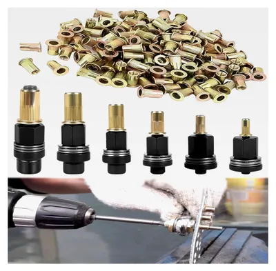Produktbild von Set mit 6 Nietmutternzangen und 60 Nietmuttern für M3 bis M10