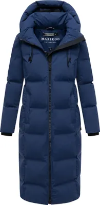 Produktbild von Marikoo Damen Winter Steppmantel Parka Jacke warm gefüttert winddicht Tikoraa Navy Gr. 38 - M